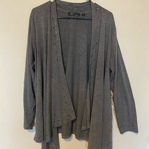 GREY CARDIGAN WOMENS SIZE 1X OPEN FRONT
